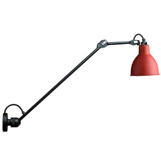 Lampe Gras N304 L60 Vägglampa Matt Svart & Röd Hardwired