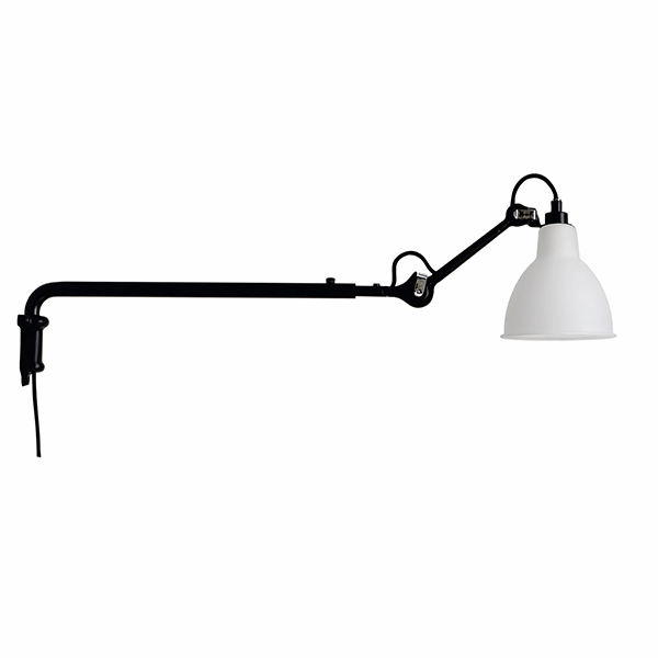 Lampe Gras N203 Vägglampa Matt Svart & Opal