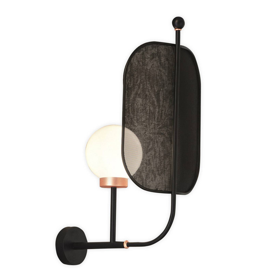 Vägglampa Papilio A1 G, Muranoglas 68 cm svart