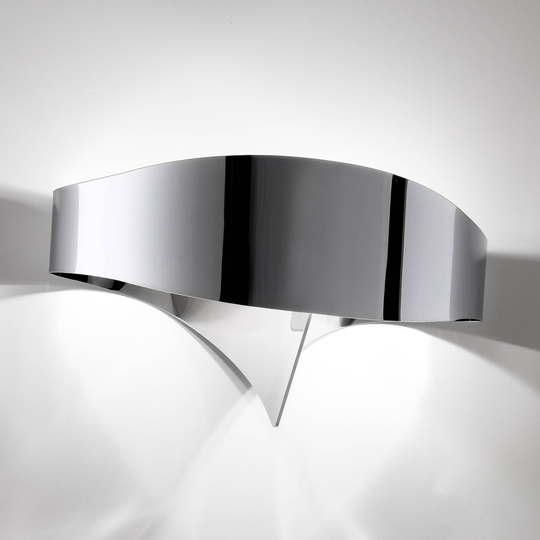 LED-vägglampa Scudo i kromoptik