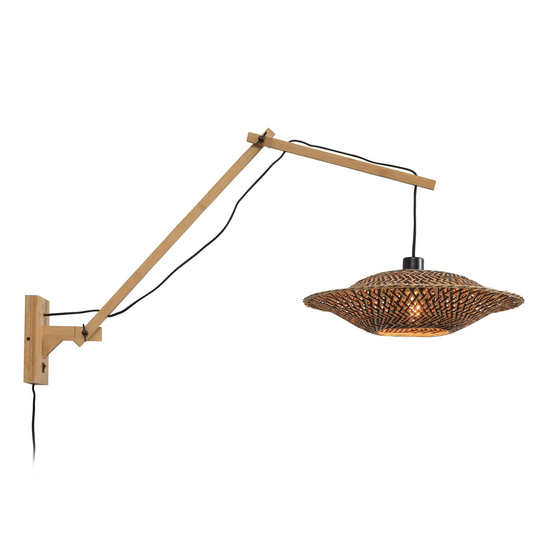 GOOD & MOJO Bali vägglampa 2 armar, natur 44x12 cm