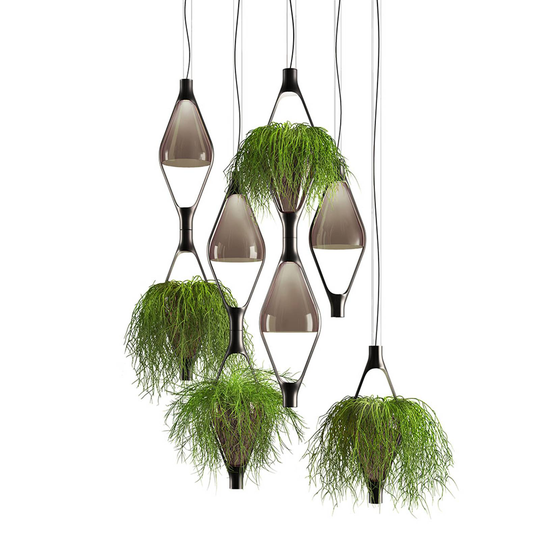 Kundalini Viceversa2 LED-hänglampa glas grå