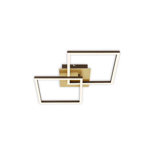 LED-taklampa Frame, guld, dimbar, 2 lampor