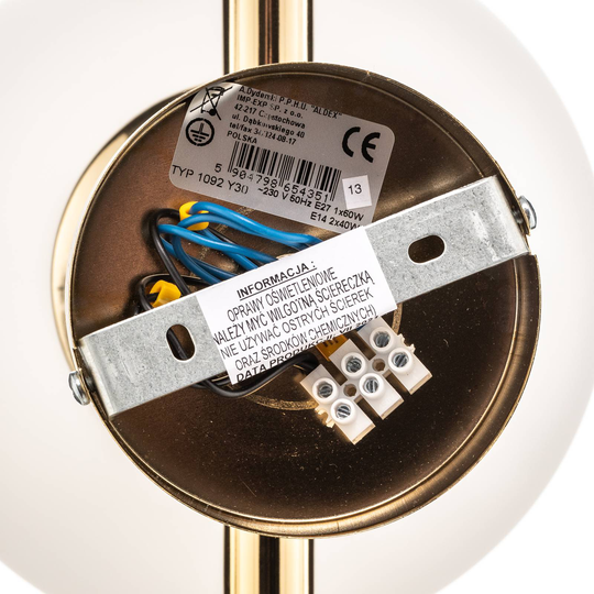 Vägglampa Dione, 3 lampor, guld