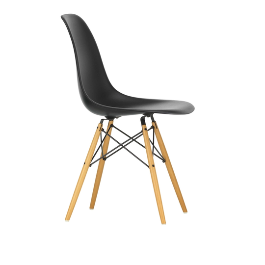Eames Plastic Chair DSW - 12 Deep Black - Golden Maple