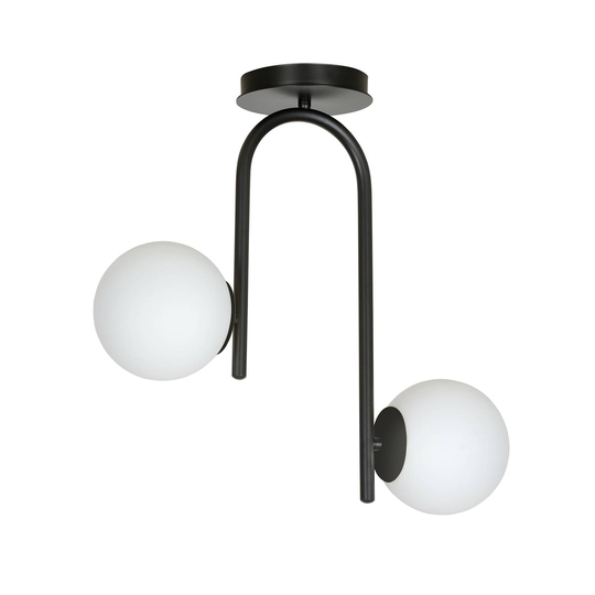 Taklampa Grand, svart, 2 lampor