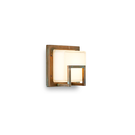 LED-utomhusvägglampa Ice Cubic 3407, mässing antik