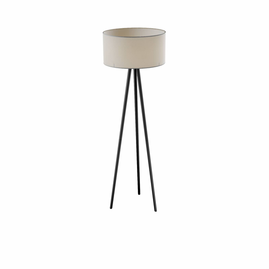 Golvlampa Mabia, trebent, grå/svart