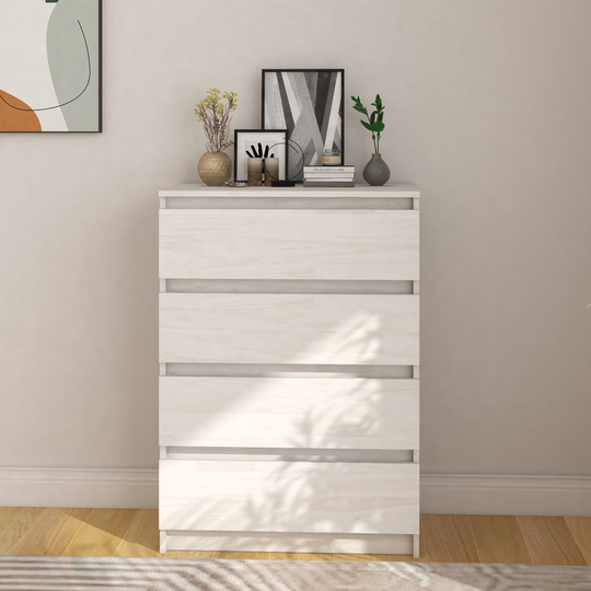 vidaXL Sidoskåp vit 60x36x84 cm massivt furuträ