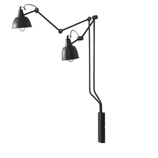Vägglampa 814, justerbar, 2 lampa, grafit