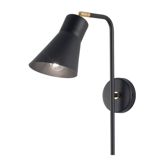 Vägglampa Conico, svart/guld