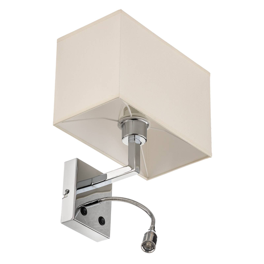 Vägglampa Hotel LED med flexibel läsarm, vit