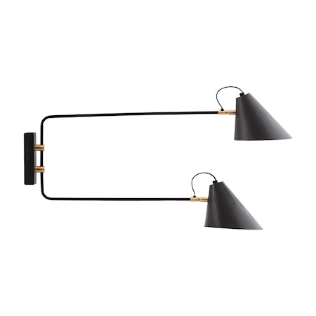 Club Double Vägglampa Ø 18/20cm Svart/Vit