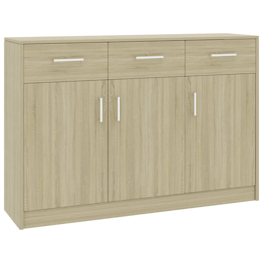 vidaXL Skänk sonoma-ek 110x30x75 cm spånskiva