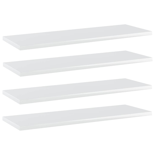 vidaXL Hyllplan 4 st vit högglans 60x20x1,5 cm konstruerat trä