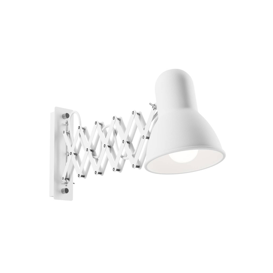 Vägglampa Harmony med saxarm, vit