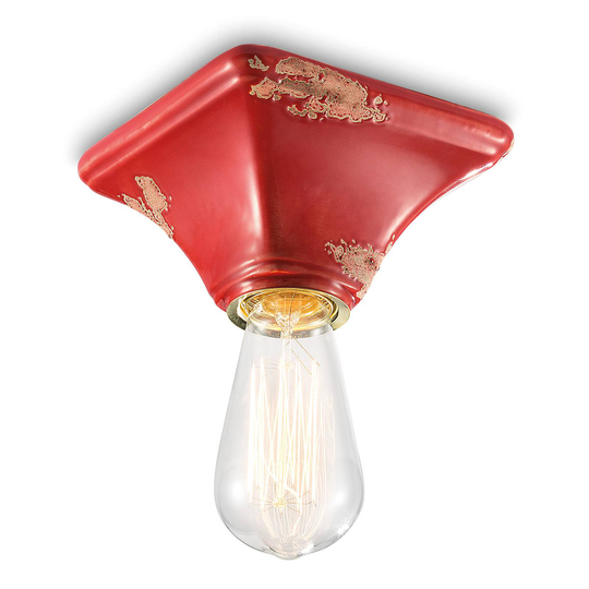 Vintage-taklampa C135 röd
