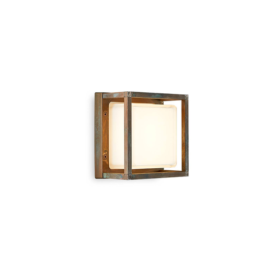 LED-utomhusvägglampa Ice Cubic 3404, mässing antik