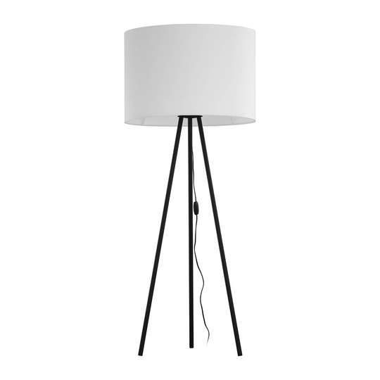 Golvlampa Winston, trebent, skärm vit