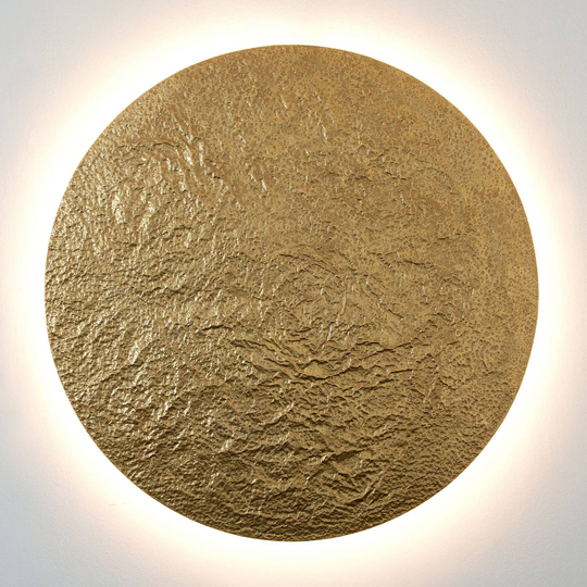 LED-vägglampa Meteor, Ø 120 cm, guld