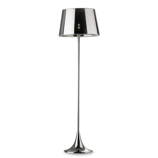 Golvlampa London Cromo höjd 174 cm, krom/klar