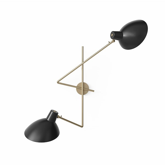 Astep VV Cinquanta Vägglampa Twin Mässing/Svart