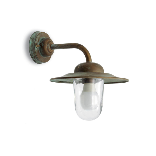 Utomhusvägglampa Casale mässing djup 30 cm