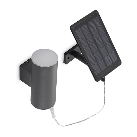 Lindby Maurun LED-solvägglampa, svart