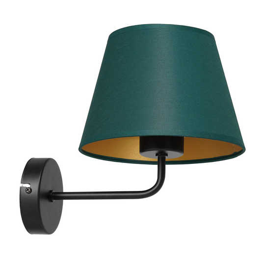 Vägglampa Soho, konisk, grön/guld