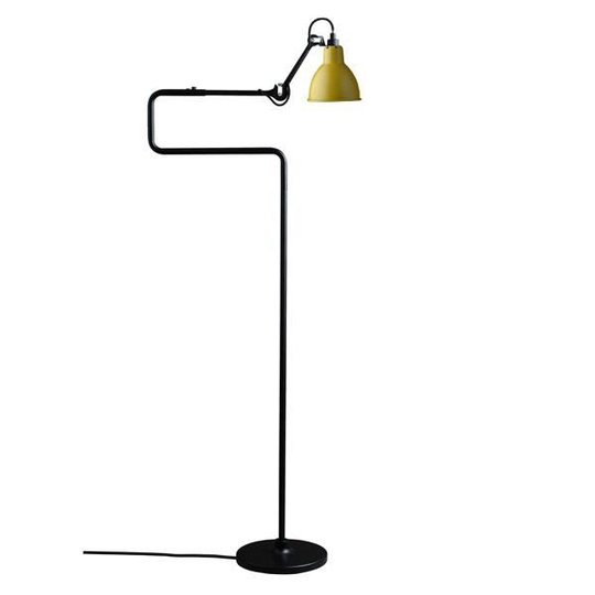 Lampe Gras N411 Golvlampa Matt Svart & Matt Gul