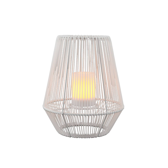 LED-bordslampa med solcell Mineros, vit, 30,5 cm
