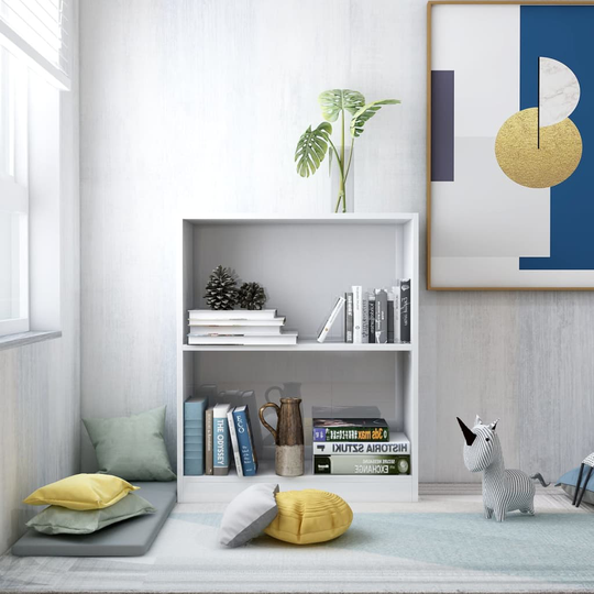 vidaXL Bokhylla vit högglans 60x24x74,5 cm konstruerat trä