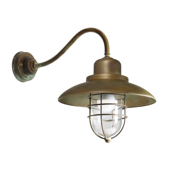 Vägglampa Patio Cage 3300 mässing antik/klar