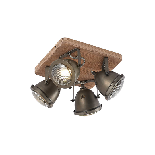 Lindby Farovi takspotlight svart, 4 lampor