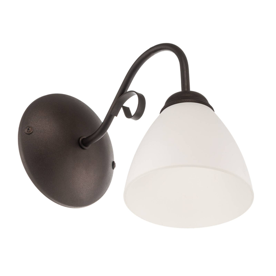 Vägglampa Adoro med glasskärm, brun
