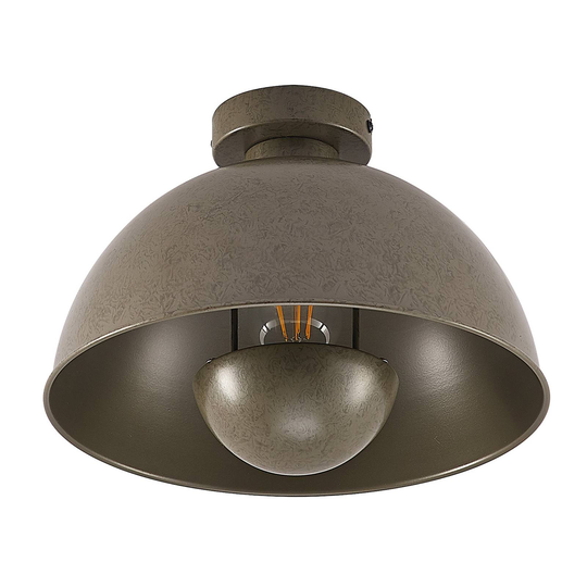 Lindby Lya taklampa, 31 cm, rund, mörkgrå