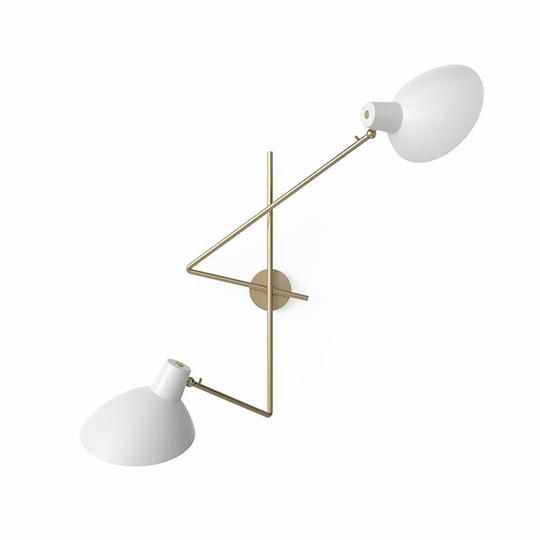Astep VV Cinquanta Vägglampa Twin Mässing/Vit