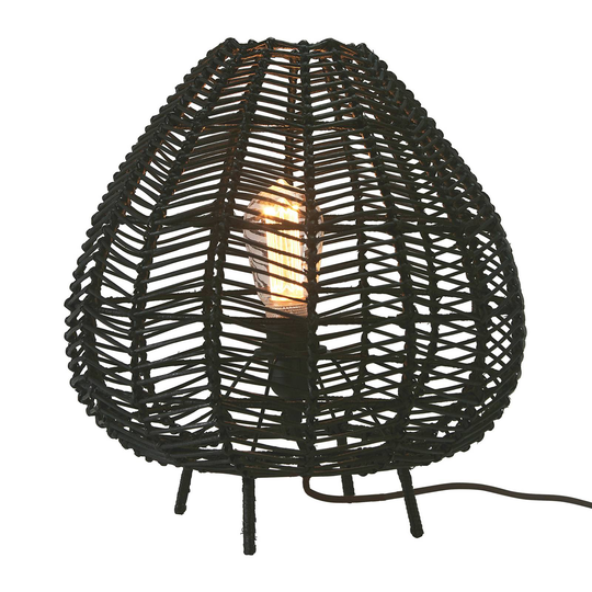 PR Home Nana bordslampa av rotting, svart