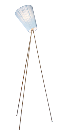 Oslo Wood golvlampa – Ljusblå skärm/Stål fot