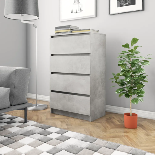 Byrå betonggrå 60x35x98,5 cm konstruerat trä