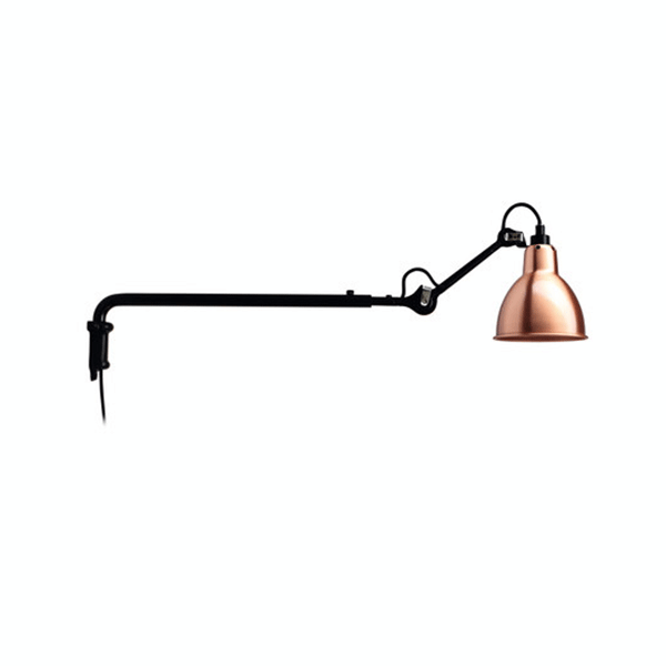Lampe Gras N203 Vägglampa Matt Svart & Koppar