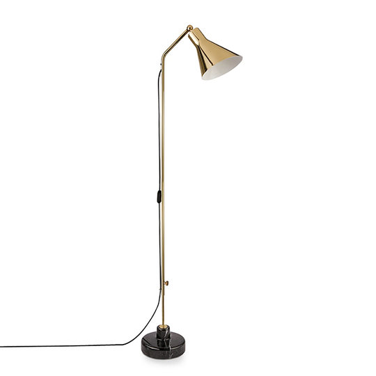 TATO Alzabile Golvlampa Mässing & Svart Marmor