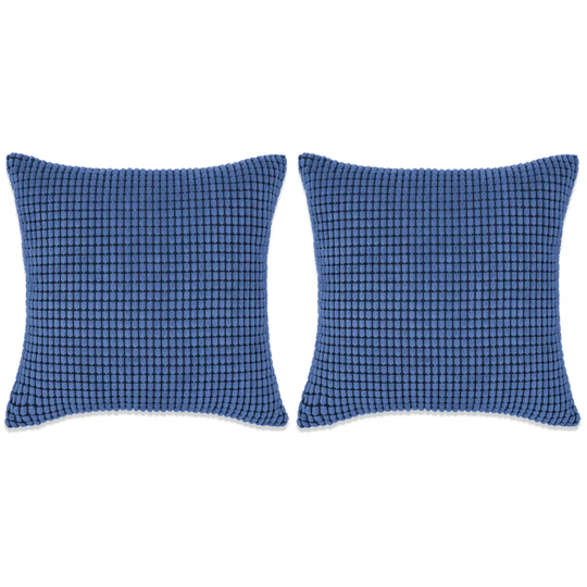 Kudde 2 st velour blå 45x45 cm