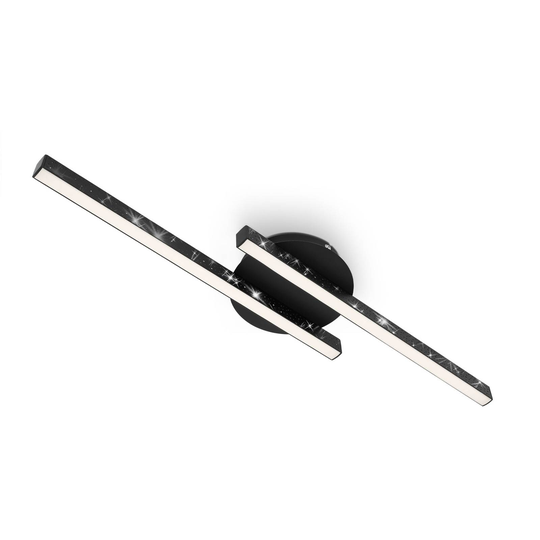 Taklampa Rey, glittereffekt, 2 lampor, svart
