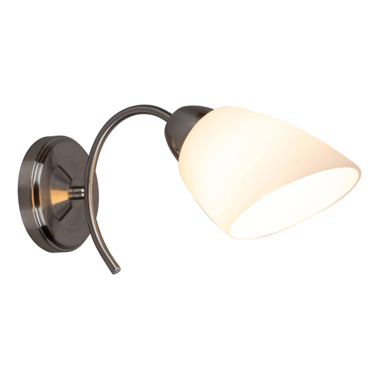 Vägglampa Varietta med glasskärm, nickel