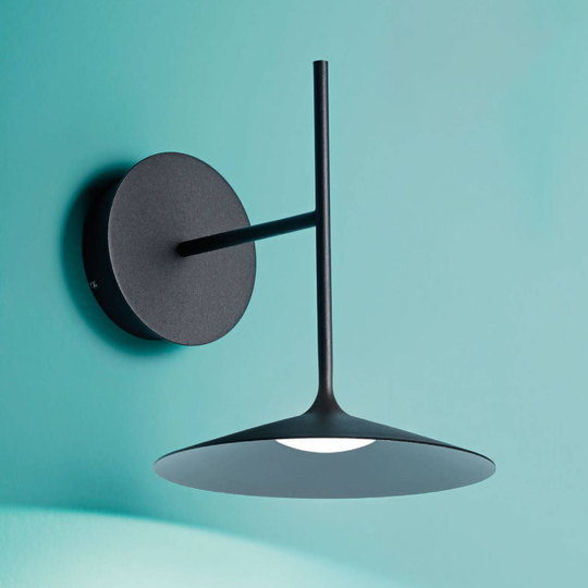 LED-vägglampa Poe Plus, svart