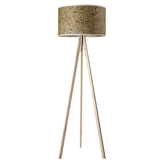 LeuchtNatur Ligno golvlampa cembra, hö/rosor