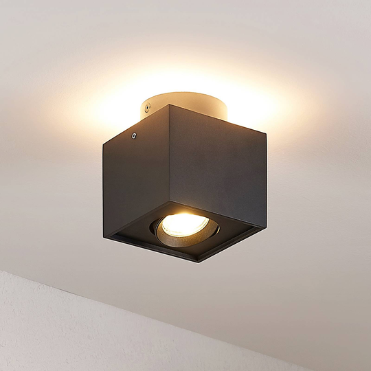 Arcchio Walisa LED-taklampa, kantig, svart
