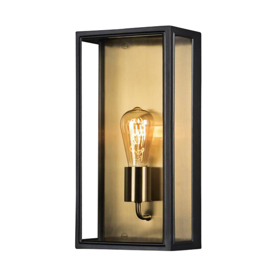Utomhusvägglampa Carpi, svart, bredd 20,5cm