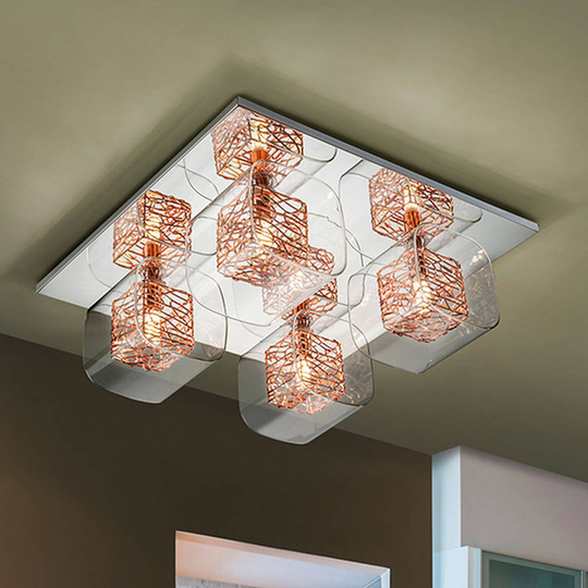 LED-taklampa Lios med 4 dubbelskärmar